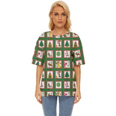 Christmas-paper-christmas-pattern Oversized Basic T-Shirt