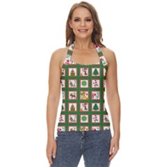 Christmas-paper-christmas-pattern Basic Halter Top