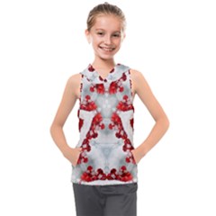 Christmas-background-tile-gifts Kids  Sleeveless Hoodie by Amaryn4rt