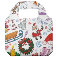 Christmas Theme Decor Illustration Pattern Foldable Grocery Recycle Bag