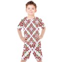Christmas-wallpaper-background Kids  T-Shirt and Shorts Set View1