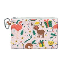 Colorful-funny-christmas-pattern Merry Xmas Canvas Cosmetic Bag (medium) by Amaryn4rt