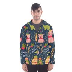 Colorful-funny-christmas-pattern Merry Christmas Xmas Men s Hooded Windbreaker by Amaryn4rt