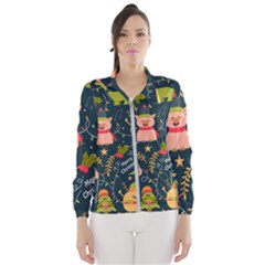 Colorful-funny-christmas-pattern Merry Christmas Xmas Women s Windbreaker by Amaryn4rt