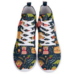 Colorful-funny-christmas-pattern Merry Christmas Xmas Men s Lightweight High Top Sneakers by Amaryn4rt