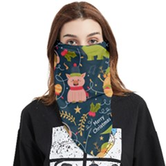 Colorful-funny-christmas-pattern Merry Christmas Xmas Face Covering Bandana (triangle) by Amaryn4rt