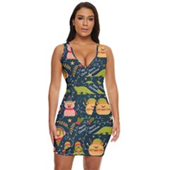 Colorful-funny-christmas-pattern Merry Christmas Xmas Draped Bodycon Dress by Amaryn4rt