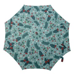 Seamless-pattern-with-berries-leaves Hook Handle Umbrellas (small) by Amaryn4rt