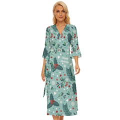 Seamless-pattern-with-berries-leaves Midsummer Wrap Dress