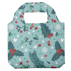Seamless-pattern-with-berries-leaves Premium Foldable Grocery Recycle Bag