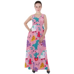 Colorful-funny-christmas-pattern Ho Ho Ho Empire Waist Velour Maxi Dress by Amaryn4rt