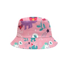 Colorful-funny-christmas-pattern Ho Ho Ho Bucket Hat (kids) by Amaryn4rt