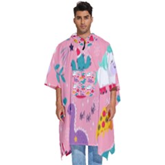 Colorful-funny-christmas-pattern Ho Ho Ho Men s Hooded Rain Ponchos by Amaryn4rt