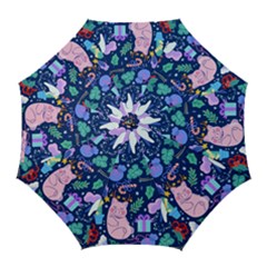 Colorful-funny-christmas-pattern Pig Animal Golf Umbrellas by Amaryn4rt