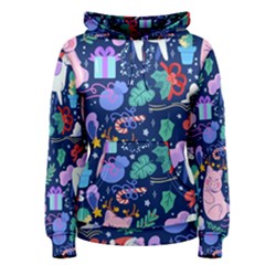 Colorful-funny-christmas-pattern Pig Animal Women s Pullover Hoodie by Amaryn4rt