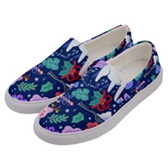 Colorful-funny-christmas-pattern Pig Animal Men s Canvas Slip Ons by Amaryn4rt