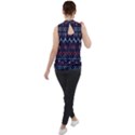 Christmas-concept-with-knitted-pattern Mock Neck Chiffon Sleeveless Top View2