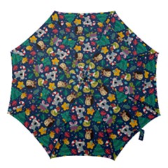 Colorful-funny-christmas-pattern  --- Hook Handle Umbrellas (small)