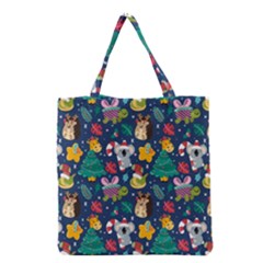 Colorful-funny-christmas-pattern  --- Grocery Tote Bag