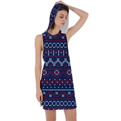 Christmas-concept-with-knitted-pattern Racer Back Hoodie Dress by Amaryn4rt