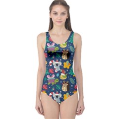 Colorful-funny-christmas-pattern  --- One Piece Swimsuit by Amaryn4rt