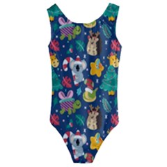 Colorful-funny-christmas-pattern  --- Kids  Cut-out Back One Piece Swimsuit by Amaryn4rt