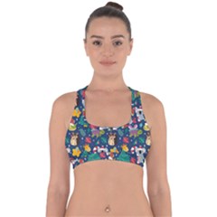 Colorful-funny-christmas-pattern  --- Cross Back Hipster Bikini Top  by Amaryn4rt