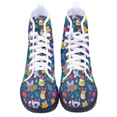 Colorful-funny-christmas-pattern  --- Men s High-top Canvas Sneakers by Amaryn4rt