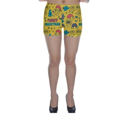 Colorful-funny-christmas-pattern Cool Ho Ho Ho Lol Skinny Shorts by Amaryn4rt