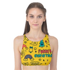 Colorful-funny-christmas-pattern Cool Ho Ho Ho Lol Tank Bikini Top by Amaryn4rt