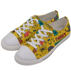 Colorful-funny-christmas-pattern Cool Ho Ho Ho Lol Men s Low Top Canvas Sneakers by Amaryn4rt