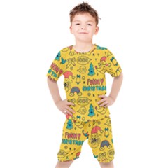 Colorful-funny-christmas-pattern Cool Ho Ho Ho Lol Kids  T-shirt And Shorts Set by Amaryn4rt