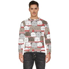 Cute Adorable Bear Merry Christmas Happy New Year Cartoon Doodle Seamless Pattern Men s Fleece Sweatshirt by Amaryn4rt