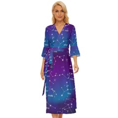 Realistic-night-sky-poster-with-constellations Midsummer Wrap Dress