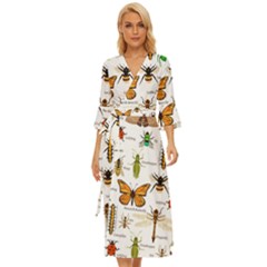 Insects-seamless-pattern Midsummer Wrap Dress