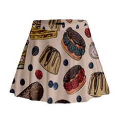 Seamless-pattern-with-sweet-cakes-berries Mini Flare Skirt by Amaryn4rt