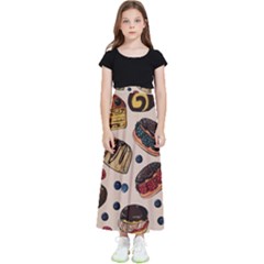 Seamless-pattern-with-sweet-cakes-berries Kids  Flared Maxi Skirt by Amaryn4rt