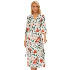 Seamless-vector-pattern-with-watermelons-mint Midsummer Wrap Dress