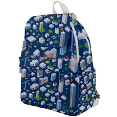 Isometric-seamless-pattern-megapolis Top Flap Backpack by Amaryn4rt