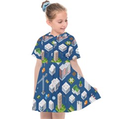 Isometric-seamless-pattern-megapolis Kids  Sailor Dress by Amaryn4rt