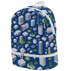 Isometric-seamless-pattern-megapolis Zip Bottom Backpack by Amaryn4rt