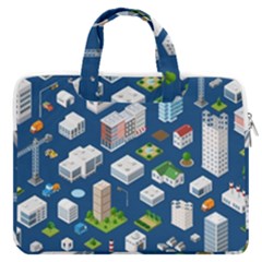 Isometric-seamless-pattern-megapolis Macbook Pro 13  Double Pocket Laptop Bag by Amaryn4rt