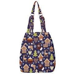 Winter-seamless-patterns-with-gingerbread-cookies-holiday-background Center Zip Backpack by Amaryn4rt