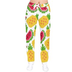 Watermelon-pattern-se-fruit-summer Women Velvet Drawstring Pants by Amaryn4rt