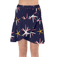 Sea-stars-pattern-sea-texture Wrap Front Skirt by Amaryn4rt