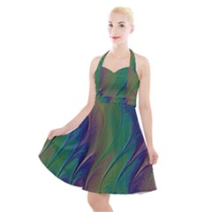 Texture-abstract-background Halter Party Swing Dress  by Amaryn4rt