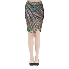 Peacock-feathers-pattern-colorful Midi Wrap Pencil Skirt by Amaryn4rt