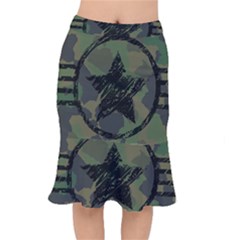 Military-camouflage-design Short Mermaid Skirt by Amaryn4rt