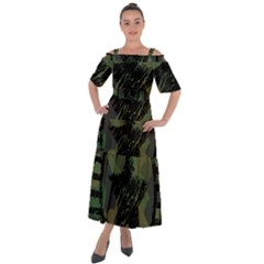 Military-camouflage-design Shoulder Straps Boho Maxi Dress  by Amaryn4rt