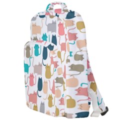 Cute-seamless-pattern-happy-kitty-kitten-cat Double Compartment Backpack